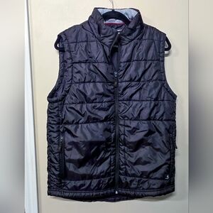 Black Rugby University Puffer Vest